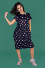 Brown Leopard Knee Length Breastfeeding Dress | Nursing Dress | MilkyMoonn