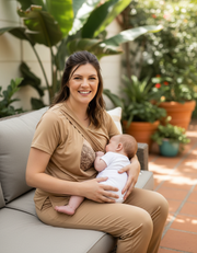 Mocha Cotton Breastfeeding Pyjamas | Nursing Loungewear Set | MilkyMoon