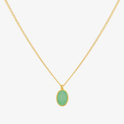 Gemstone oval pendant necklace