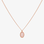 Gemstone oval pendant necklace