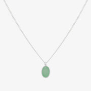 Gemstone oval pendant necklace